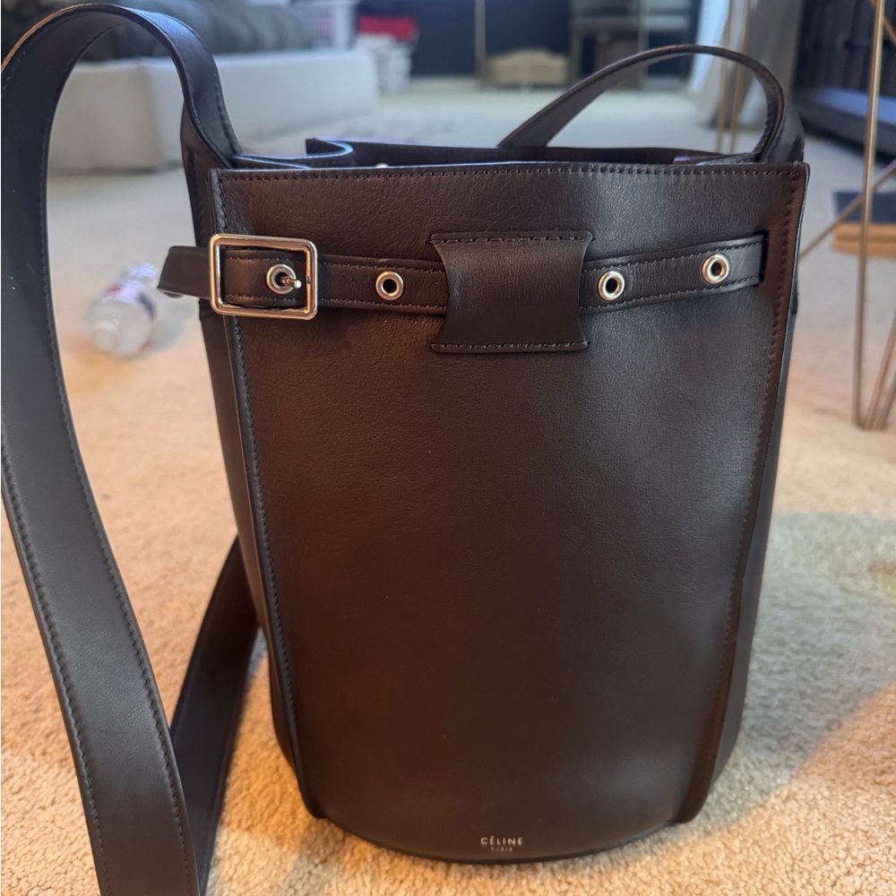 Celine Big Bag black Leather bucket Bag